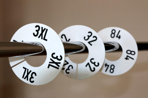 Ring disc / size disc white with digits