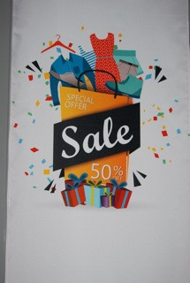 Fabric banner Funny Sale