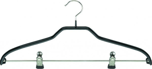 Knitwear hanger with collar shape and clamp bar, 40 cm