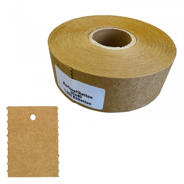 Cardboard labels on roll