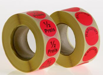 Promotional adhesive labels - 1/2 price